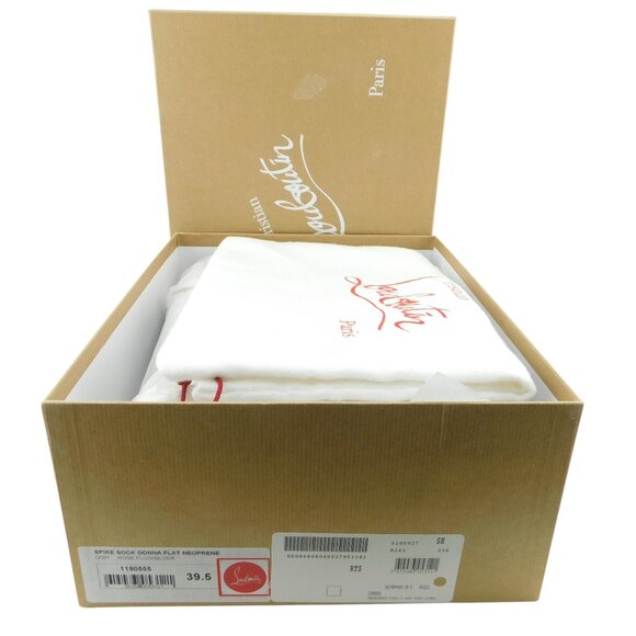 CHRISTIAN LOUBOUTIN Spiked Rose Hot Pink Neoprene Run Donna Sneakers 39.5 - Picture 8 of 8